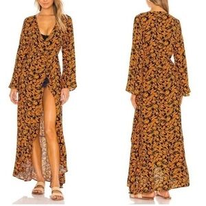Maaji Floral Long Sleeve Kimono/Wrap Dress Size L